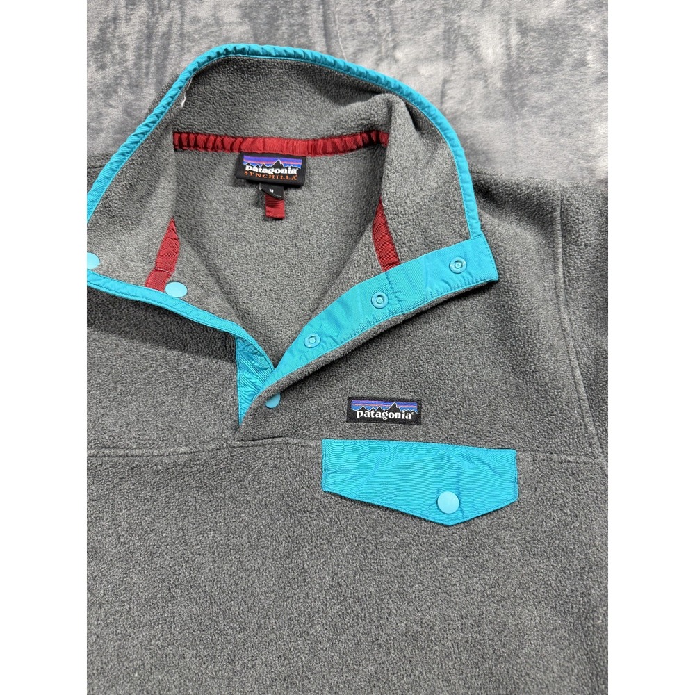 Patagonia Synchilla Snap-T Fleece M Gray Turquoise - Picture 7 of 10